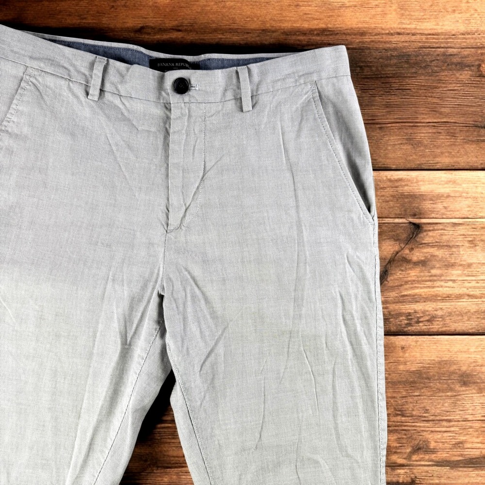 Banana Republic Kentfield Pant Men 32x32 Gray Cotton‎ Blend Casual Chino Work